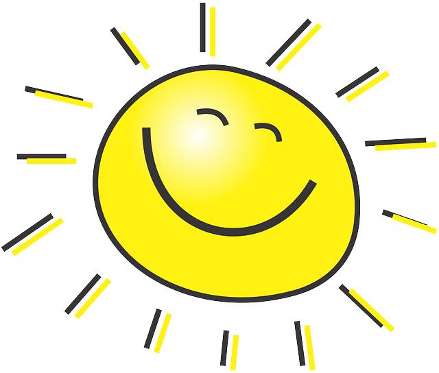 graphic of the sun smiling