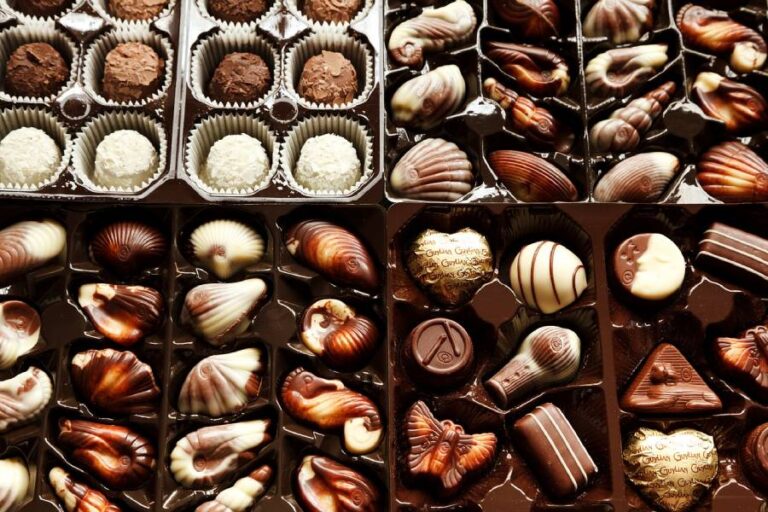 a box of different kinds of chocolate