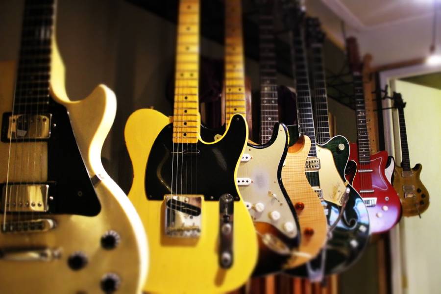 picture of guitars hanging in Nashville