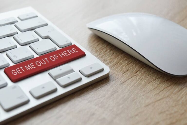 picture of a keyboard that says "Get me out of here"